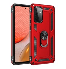Samsung Galaxy A72 Kılıf Sofya Yüzüklü Silikon Kapak - Kırmızı