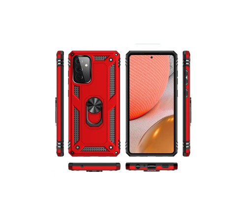 Samsung Galaxy A72 Kılıf Sofya Yüzüklü Silikon Kapak - Kırmızı Samsung Galaxy A72 Kılıf Sofya Yüzüklü Silikon Kapak - Kırmızı