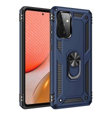 Samsung Galaxy A72 Kılıf Sofya Yüzüklü Silikon Kapak - Lacivert