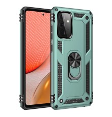Samsung Galaxy A72 Kılıf Sofya Yüzüklü Silikon Kapak - Yeşil