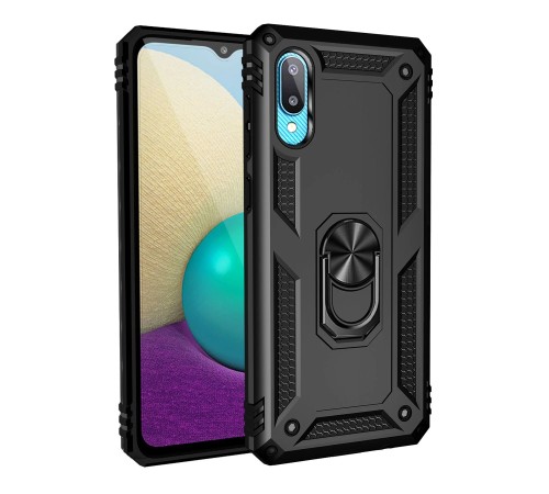Samsung Galaxy A02 Kılıf Sofya Yüzüklü Silikon Kapak - Siyah Samsung Galaxy A02 Kılıf Sofya Yüzüklü Silikon Kapak - Siyah