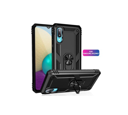 Samsung Galaxy A02 Kılıf Sofya Yüzüklü Silikon Kapak - Siyah Samsung Galaxy A02 Kılıf Sofya Yüzüklü Silikon Kapak - Siyah