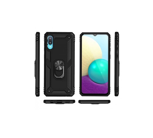 Samsung Galaxy A02 Kılıf Sofya Yüzüklü Silikon Kapak - Siyah Samsung Galaxy A02 Kılıf Sofya Yüzüklü Silikon Kapak - Siyah