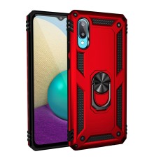Samsung Galaxy A02 Kılıf Sofya Yüzüklü Silikon Kapak - Kırmızı