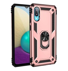 Samsung Galaxy A02 Kılıf Sofya Yüzüklü Silikon Kapak - Rose