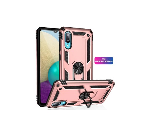 Samsung Galaxy A02 Kılıf Sofya Yüzüklü Silikon Kapak - Rose Samsung Galaxy A02 Kılıf Sofya Yüzüklü Silikon Kapak - Rose