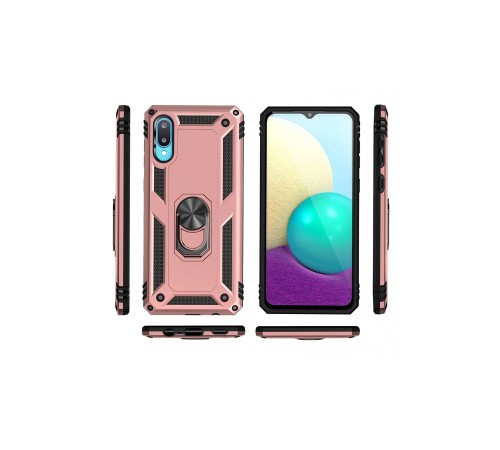 Samsung Galaxy A02 Kılıf Sofya Yüzüklü Silikon Kapak - Rose Samsung Galaxy A02 Kılıf Sofya Yüzüklü Silikon Kapak - Rose