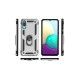 Samsung Galaxy A02 Kılıf Sofya Yüzüklü Silikon Kapak - Gümüş