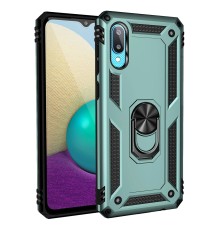 Samsung Galaxy A02 Kılıf Sofya Yüzüklü Silikon Kapak - Yeşil