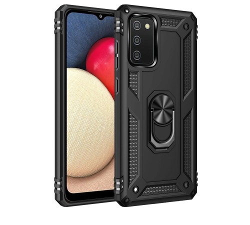 Samsung Galaxy A02S Kılıf Sofya Yüzüklü Silikon Kapak - Siyah Samsung Galaxy A02S Kılıf Sofya Yüzüklü Silikon Kapak - Siyah