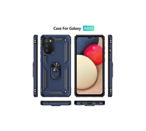 Samsung Galaxy A02S Kılıf Sofya Yüzüklü Silikon Kapak - Lacivert Samsung Galaxy A02S Kılıf Sofya Yüzüklü Silikon Kapak - Lacivert