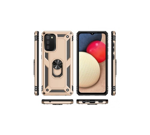 Samsung Galaxy A02S Kılıf Sofya Yüzüklü Silikon Kapak - Gold Samsung Galaxy A02S Kılıf Sofya Yüzüklü Silikon Kapak - Gold