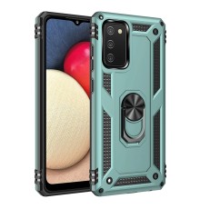 Samsung Galaxy A02S Kılıf Sofya Yüzüklü Silikon Kapak - Yeşil