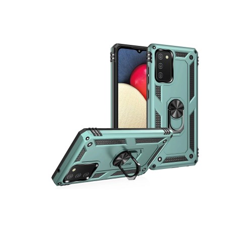 Samsung Galaxy A02S Kılıf Sofya Yüzüklü Silikon Kapak - Yeşil Samsung Galaxy A02S Kılıf Sofya Yüzüklü Silikon Kapak - Yeşil