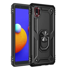 Samsung Galaxy A01 Core Kılıf Sofya Yüzüklü Silikon Kapak - Siyah