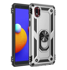 Samsung Galaxy A01 Core Kılıf Sofya Yüzüklü Silikon Kapak - Gümüş