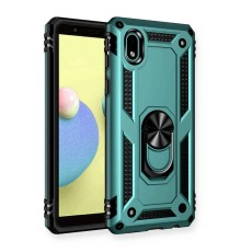 Samsung Galaxy A01 Core Kılıf Sofya Yüzüklü Silikon Kapak - Yeşil