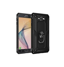 Samsung Galaxy J7 Kılıf Sofya Yüzüklü Silikon Kapak - Siyah
