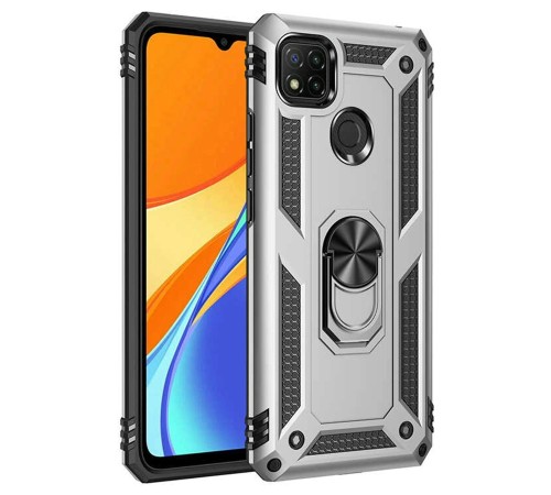 Xiaomi Redmi 9C Kılıf Sofya Yüzüklü Silikon Kapak - Gümüş Xiaomi Redmi 9C Kılıf Sofya Yüzüklü Silikon Kapak - Gümüş