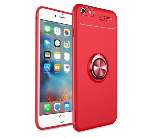 iPhone 6 Kılıf Range Yüzüklü Silikon - Kırmızı