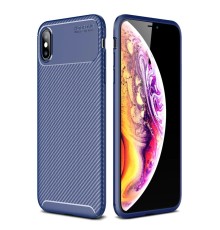 iPhone XS Max Kılıf Auto Focus Karbon Kapak - Lacivert