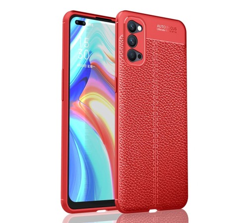Oppo Reno 4 Kılıf Auto Focus Kapak - Kırmızı Oppo Reno 4 Kılıf Auto Focus Kapak - Kırmızı