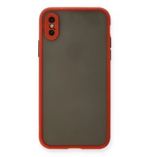 iPhone X Kılıf Montreal Silikon Kapak - Kırmızı