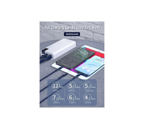 Konfulon A19 Dijital Ekranlı Powerbank 30.000 mAh Hızlı Şarj - Beyaz Konfulon A19 Dijital Ekranlı Powerbank 30.000 mAh Hızlı Şarj - Beyaz