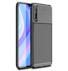 Huawei P Smart S Kılıf Auto Focus Karbon Kapak - Siyah