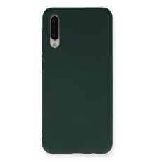 Samsung Galaxy A30S Kılıf Nano içi Kadife Silikon - Koyu Yeşil