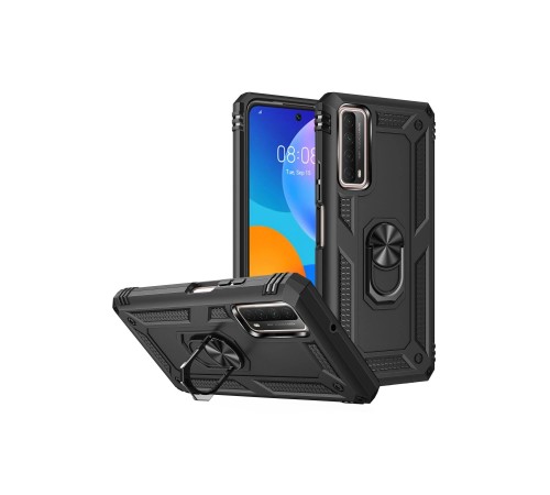 Huawei P Smart 2021 Kılıf Sofya Yüzüklü Silikon Kapak - Siyah Huawei P Smart 2021 Kılıf Sofya Yüzüklü Silikon Kapak - Siyah