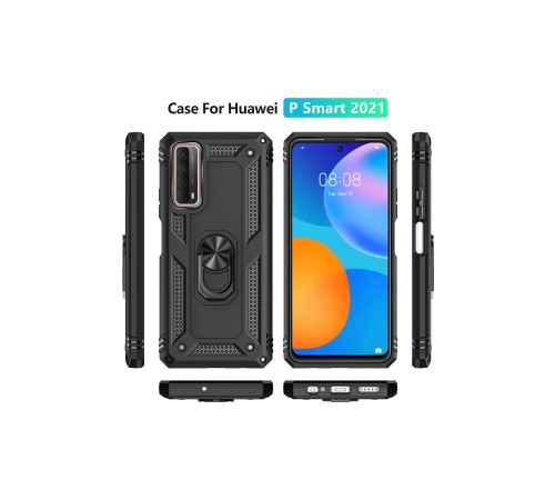 Huawei P Smart 2021 Kılıf Sofya Yüzüklü Silikon Kapak - Siyah Huawei P Smart 2021 Kılıf Sofya Yüzüklü Silikon Kapak - Siyah