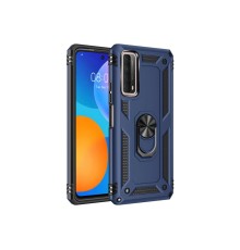 Huawei P Smart 2021 Kılıf Sofya Yüzüklü Silikon Kapak - Lacivert