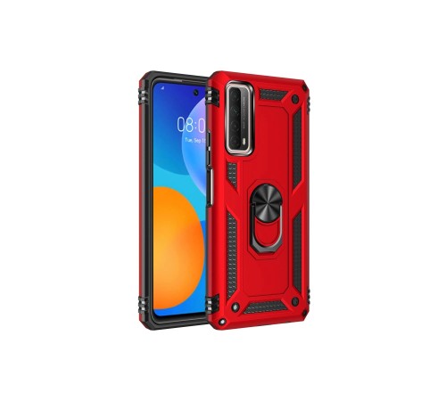 Huawei P Smart 2021 Kılıf Sofya Yüzüklü Silikon Kapak - Kırmızı Huawei P Smart 2021 Kılıf Sofya Yüzüklü Silikon Kapak - Kırmızı