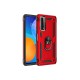 Huawei P Smart 2021 Kılıf Sofya Yüzüklü Silikon Kapak - Kırmızı