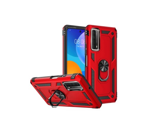 Huawei P Smart 2021 Kılıf Sofya Yüzüklü Silikon Kapak - Kırmızı Huawei P Smart 2021 Kılıf Sofya Yüzüklü Silikon Kapak - Kırmızı