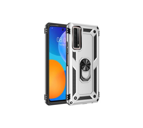 Huawei P Smart 2021 Kılıf Sofya Yüzüklü Silikon Kapak - Gümüş Huawei P Smart 2021 Kılıf Sofya Yüzüklü Silikon Kapak - Gümüş