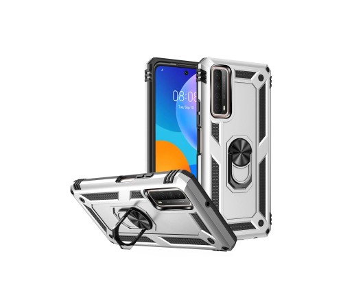 Huawei P Smart 2021 Kılıf Sofya Yüzüklü Silikon Kapak - Gümüş Huawei P Smart 2021 Kılıf Sofya Yüzüklü Silikon Kapak - Gümüş