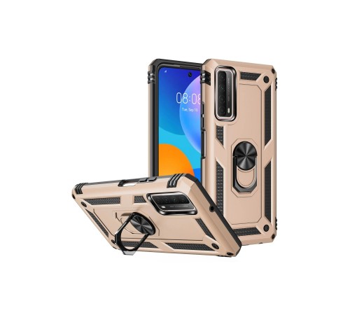 Huawei P Smart 2021 Kılıf Sofya Yüzüklü Silikon Kapak - Gold Huawei P Smart 2021 Kılıf Sofya Yüzüklü Silikon Kapak - Gold