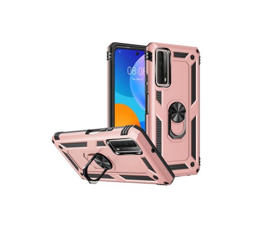 Huawei P Smart 2021 Kılıf Sofya Yüzüklü Silikon Kapak - Rose Huawei P Smart 2021 Kılıf Sofya Yüzüklü Silikon Kapak - Rose