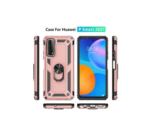 Huawei P Smart 2021 Kılıf Sofya Yüzüklü Silikon Kapak - Rose Huawei P Smart 2021 Kılıf Sofya Yüzüklü Silikon Kapak - Rose