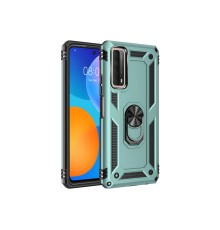Huawei P Smart 2021 Kılıf Sofya Yüzüklü Silikon Kapak - Yeşil