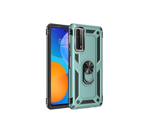 Huawei P Smart 2021 Kılıf Sofya Yüzüklü Silikon Kapak - Yeşil Huawei P Smart 2021 Kılıf Sofya Yüzüklü Silikon Kapak - Yeşil