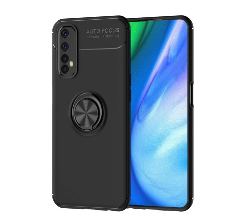 Realme 7 Kılıf Range Yüzüklü Silikon - Siyah Realme 7 Kılıf Range Yüzüklü Silikon - Siyah