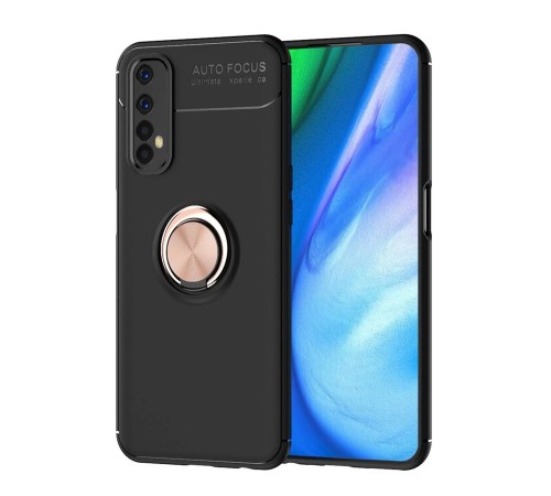 Realme 7 Kılıf Range Yüzüklü Silikon - Siyah-Gold Realme 7 Kılıf Range Yüzüklü Silikon - Siyah-Gold