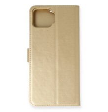 Oppo A73 Kılıf Trend S Plus Kapaklı Kılıf - Gold