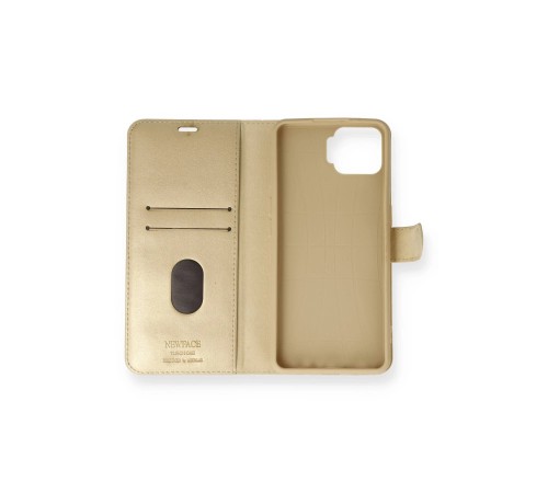 Oppo A73 Kılıf Trend S Plus Kapaklı Kılıf - Gold