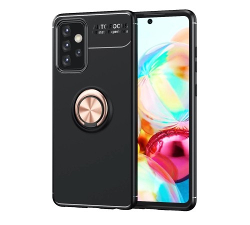 Samsung Galaxy A72 Kılıf Range Yüzüklü Silikon - Siyah-Gold Samsung Galaxy A72 Kılıf Range Yüzüklü Silikon - Siyah-Gold