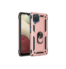 Samsung Galaxy A12 Kılıf Sofya Yüzüklü Silikon Kapak - Rose