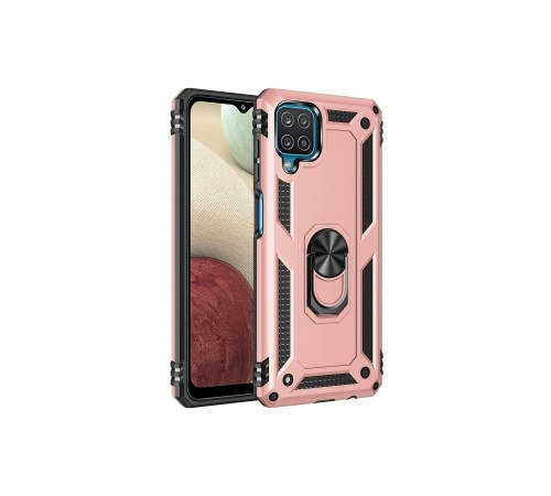 Samsung Galaxy A12 Kılıf Sofya Yüzüklü Silikon Kapak - Rose Samsung Galaxy A12 Kılıf Sofya Yüzüklü Silikon Kapak - Rose